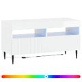 vidaXL LED TV kabinet Biela s vysokým leskom Kompozitné drevo