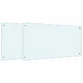 vidaXL Kuchynské zásteny 2 ks biele 80x40 cm tvrdené sklo