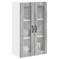 vidaXL Nástenný sklenený kabinet PORTO Sivý Sonoma 60 x 31 x 100 cm