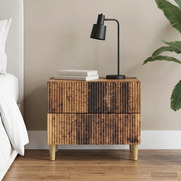 vidaXL Nočný stolík Staré drevo 62 x 34,5 x 48 cm Kompozitné drevo
