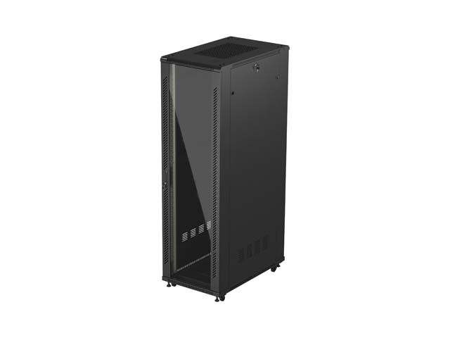 LANBERG INŠTALAČNÝ SKRIŇOVÝ ROZVADEČ 19'' 42U 600X1000 ČIERNE SKLENENÉ DVERE (PLOCHÉ BALENIE)