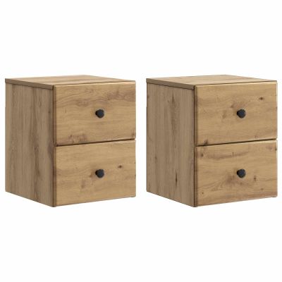 vidaXL Nástenná nočná skrinka 2 pcs Dub artisan 34,5 x 33 x 40 cm
