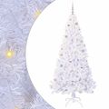 vidaXL Umelý vianočný stromček s 300 LED-i Biela 210 cm PVC a oceľ