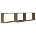 vidaXL Kockové police 2 ks dymový dub 100x15x30 cm spracované drevo