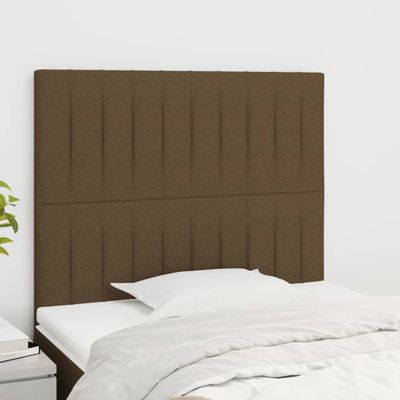 vidaXL Čelo postele tmavohnedé 80x5x118/128 cm látkové