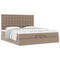 vidaXL Osmanský rám postele s matracmi biela 200x200 cm umelá koža
