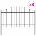 vidaXL Záhradný plot WOERDEN 3 ks 170 x 140 cm Sivá