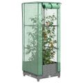 vidaXL Záhon s krytom na skleník ratanový vzhľad 40x40x123 cm