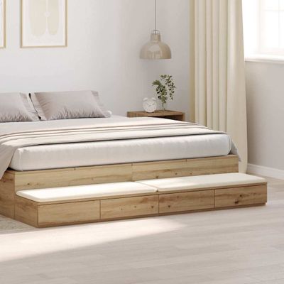 vidaXL Zásuvky pod posteľ Remeselný dub 200 x 36,5 x 16,5 cm