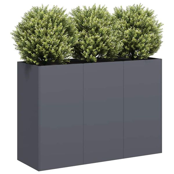 vidaXL kvetináč antracit 120x40x80 cm Oceľ valcovaná za studena