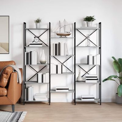 vidaXL Regál na knihy Sivý dub sonoma 156 x 25 x 167 cm