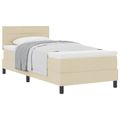 vidaXL Posteľ s pružinovým rámom Krémová 80 x 200 cm látka