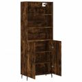 vidaXL Vysoká skrinka dymový dub 69,5x34x180 cm spracované drevo