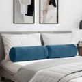 vidaXL Podložkové vankúše 2 pcs Modrá Ø 25 x 70 cm Kordúrová tkanina
