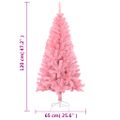 vidaXL Umelý vianočný stromček so stojanom, ružový 120 cm, PVC