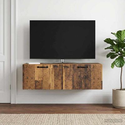 vidaXL Nástenná TV skrinka Nástenný Staré drevo 98 x 41 x 30 cm