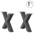 vidaXL Nohy konferenčného stolíka v tvare X, 2 ks, antracitové, 60 x (42-43) cm, oceľ