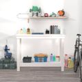 vidaXL Pracovná lavica biela 110x50x80 cm masívna borovica