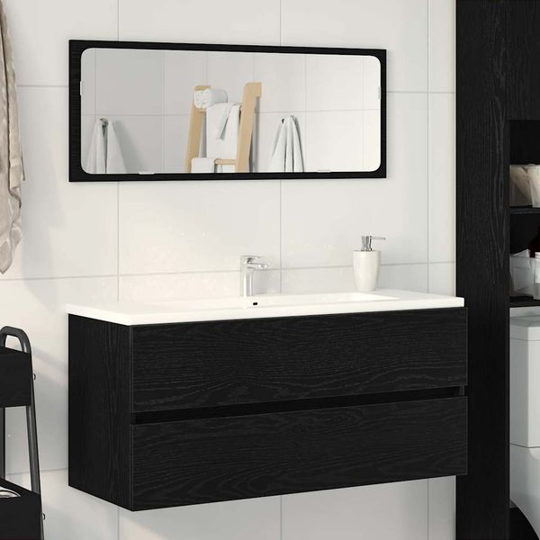 vidaXL Umývadlová skrinka dub čierna 100x38,5x45 cm kompozitné drevo