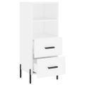 vidaXL Komoda biela 34,5x34x90 cm spracované drevo