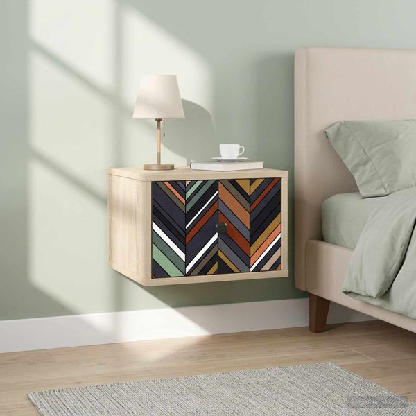 vidaXL Nástenná nočná skrinka OMMEN Dub sonoma 36 x 33 x 25 cm