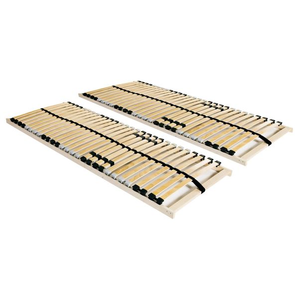 vidaXL Lamelové posteľné rošty 2 ks s 28 lamelami a 7 zónami 90x200 cm