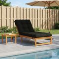 vidaXL Vankúš na ležadlo VIANEN 100% polyester Čierna 200 x 90 x 8 cm