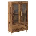 vidaXL Highboard so zásuvkou Staré drevo 69,5 x 31 x 115 cm