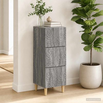 vidaXL Zásuvkový kabinet Sivý Sonoma 33 x 34,5 x 90 cm