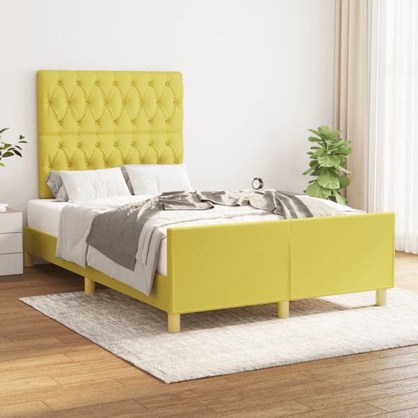 vidaXL Posteľ bez matraca zelená 120x200 cm látka