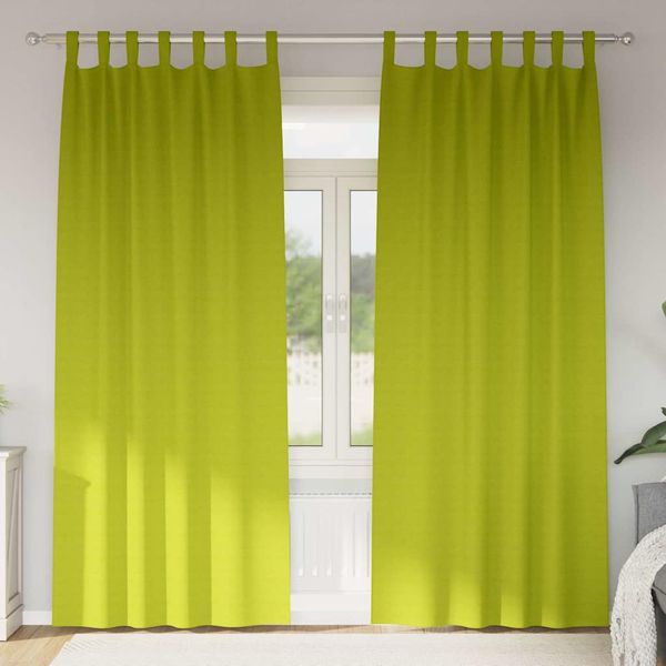 vidaXL Záclony na zatemnenie s krúžkami 2 pcs Zelená 245 x 140 cm