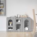 vidaXL Servírovacia skriňa ELST Sivý Sonoma 100 x 35 x 59 cm