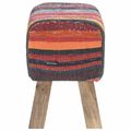vidaXL lavička 40 x 30 x 45 cm Skutočná koža Viacfarebný