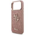 Guess Fixed Glitter Big 4G Metal Frame puzdro na iPhone 17 Pro Max ružová