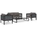vidaXL Sektorová rohová pohovka s ľavou opierkou ruky antracitová polyratanová