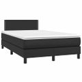 vidaXL Boxspring posteľ s matracom a LED čierna 120x200 cm umelá koža