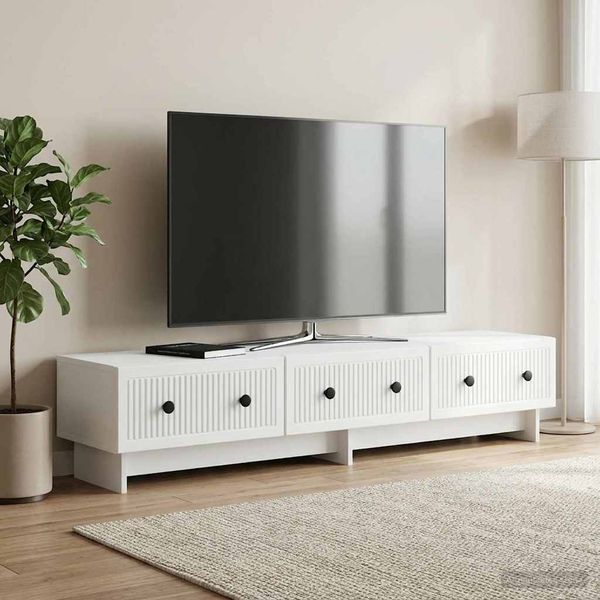 vidaXL TV skrinka Biela 147 x 34,5 x 30 cm Kompozitné drevo