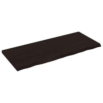 vidaXL Stolová doska tmavohnedá 120x50x(2-4) cm ošetrený dubový masív