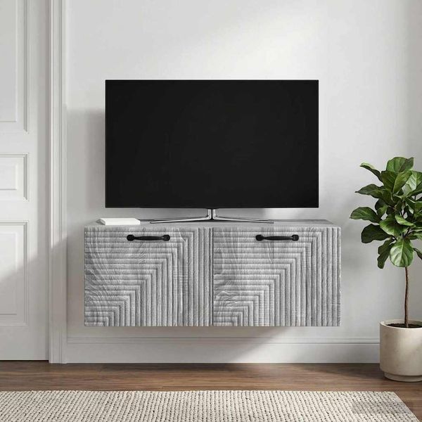 vidaXL Nástenná TV skrinka Nástenný Sivá sonoma 78,5 x 41 x 30 cm