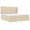 vidaXL Posteľ s pružinovým rámom s matracmi Krémová 200 x 180 cm látka