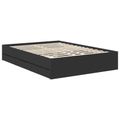 vidaXL Rám postele so zásuvkou Čierny 140 x 200 cm Konštruované drevo