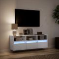 vidaXL Nástenná TV skrinka s LED, biela 130x31x45 cm