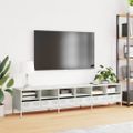 vidaXL TV skrinka biela 202x39x43,5 cm oceľ valcovaná za studena