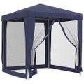 vidaXL Párty stan so 4 sieťkovanými bočnými stenami modrý 2x2 m HDPE