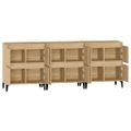 vidaXL Komody 3 ks dub sonoma 60x35x70 cm kompozitné drevo