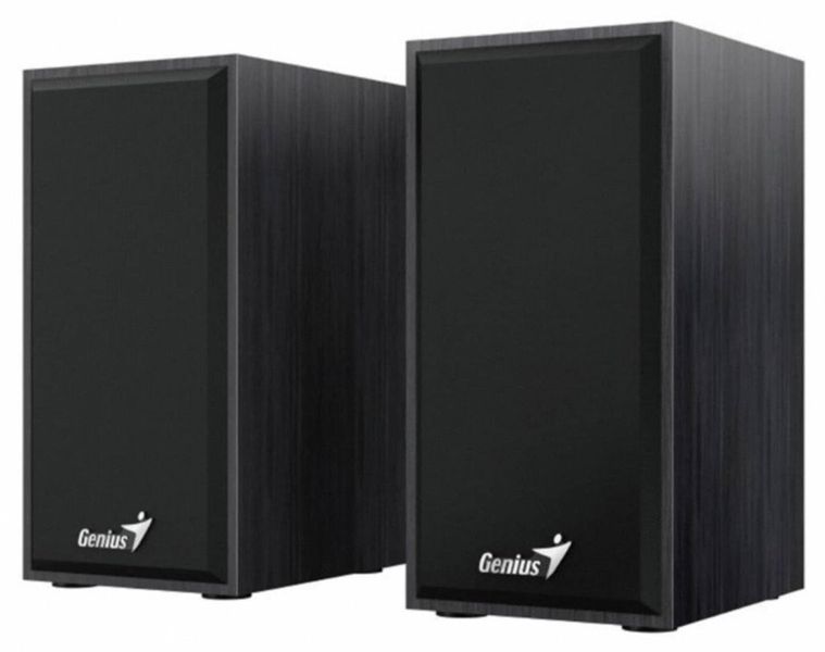 GENIUS repro SP-HF180 Noble Black/ 2.0/ 6W/ drevené/ farba čierna Reproduktory, 2.0, 6W, USB napájenie, 3,5mm jack, drevené, čierna