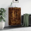 vidaXL Vysoká skrinka dymový dub 69,5x31x115 cm kompozitné drevo