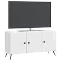 vidaXL TV skrinka Biela s vysokým leskom 99 x 34,5 x 50 cm