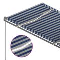 vidaXL Manuálna zaťahovacia markíza s LED diódami 350x250 cm modrá a biela