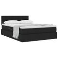vidaXL Postel s úložným prostorem a matrací Čierna 140 x 190 cm Zamat